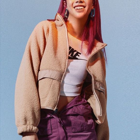 Nike Sherpa Jacket In Hemp - Picture 4 of 8